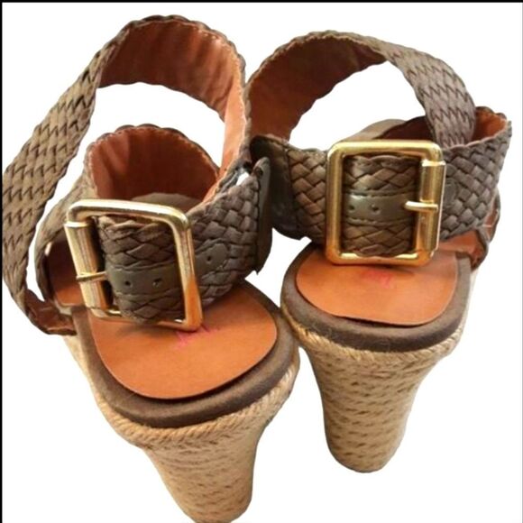 JustFab Sandals Woven Platform Wedge Sisal Braid Ankle Strap Women's Size 7.5 - Picture 9 of 13